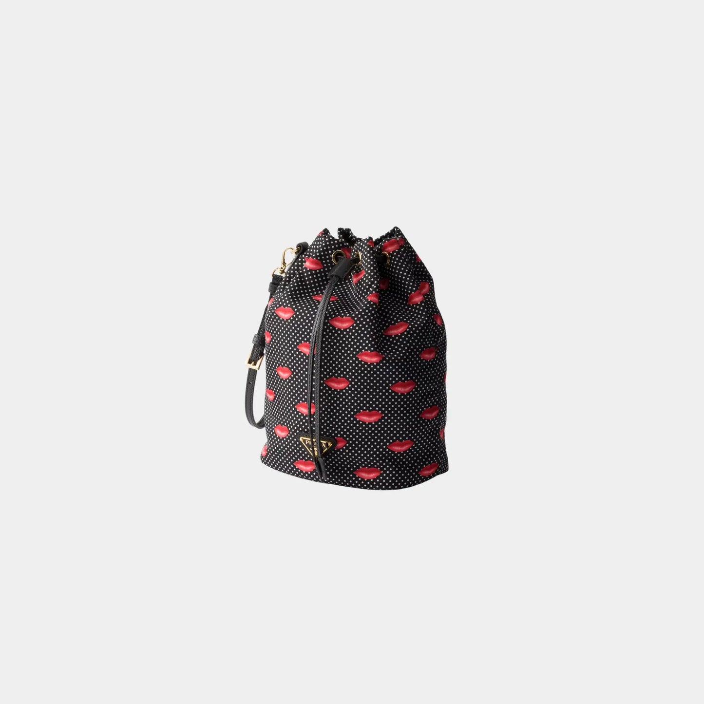 Printed Re-Nylon pouch, black , Side 