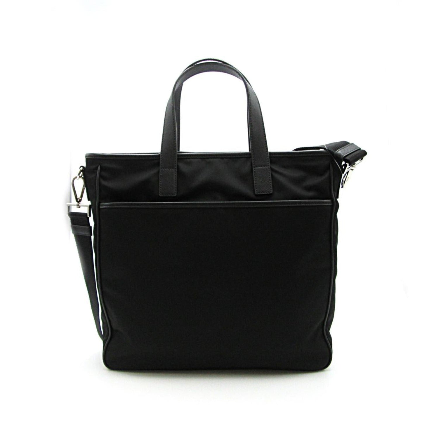 Prada Re-Nylon Black Nylon and Saffiano Large Crossbody Tote Bag