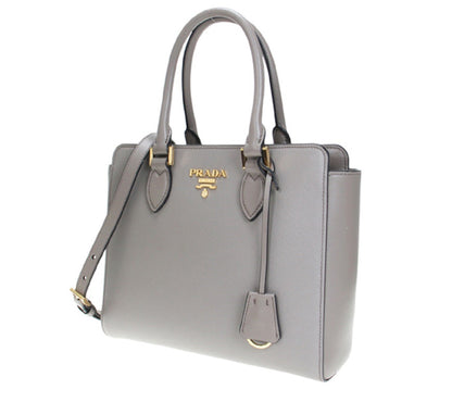 Prada Saffiano Leather Argilla Satchel Handbag