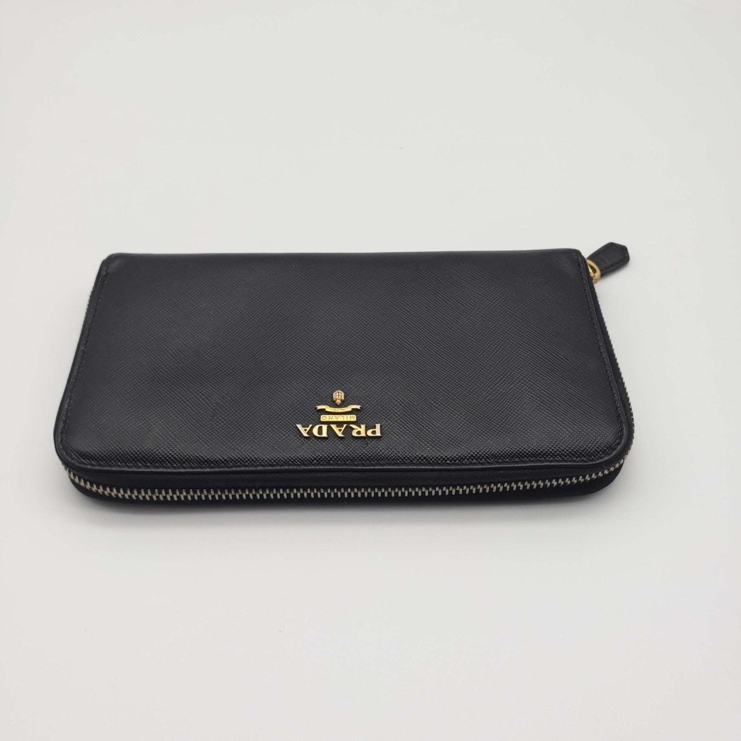 Prada Saffiano Zippy Black Wallet