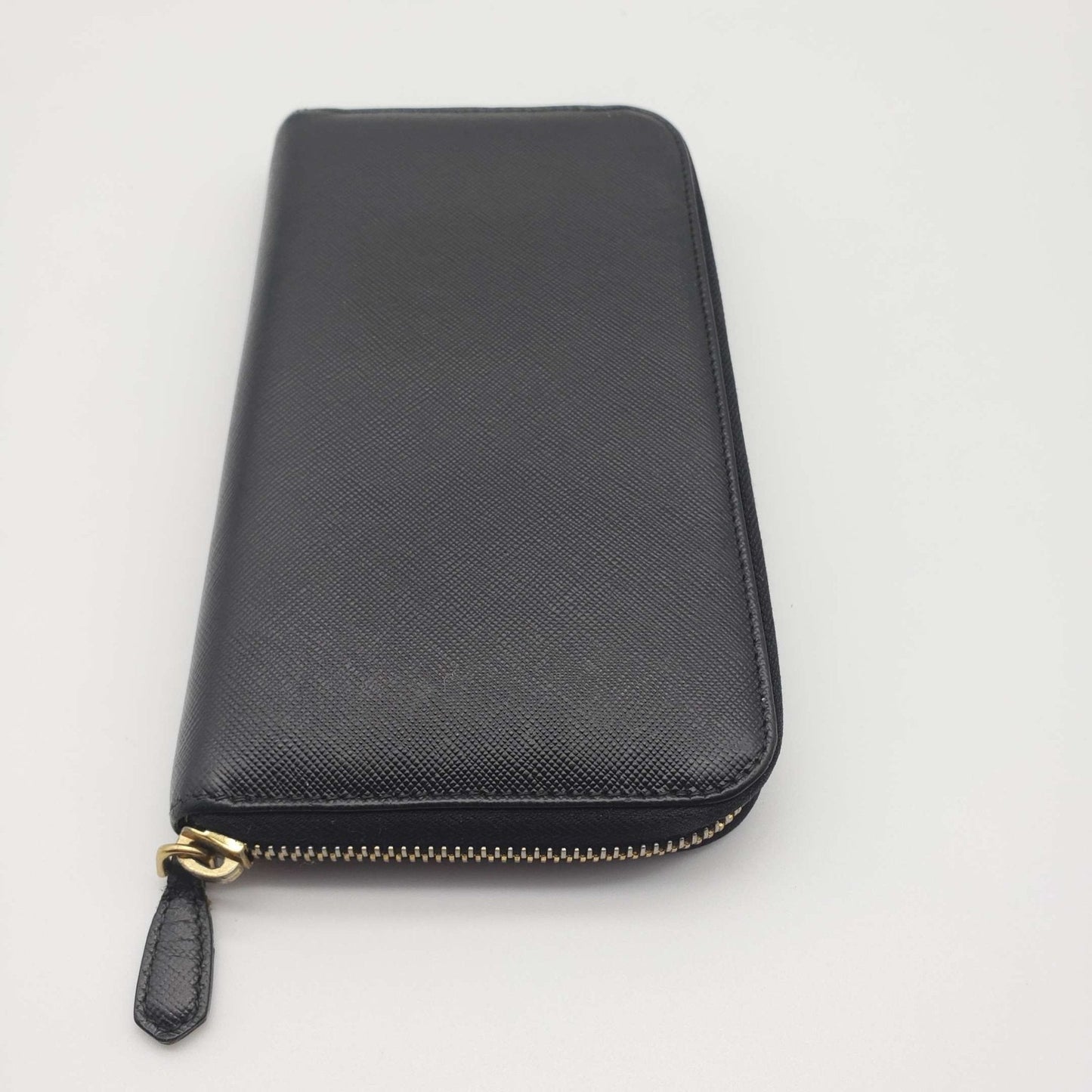 Prada Saffiano Zippy Black Wallet