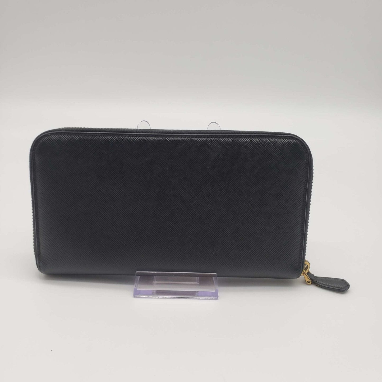 Prada Saffiano Zippy Black Wallet