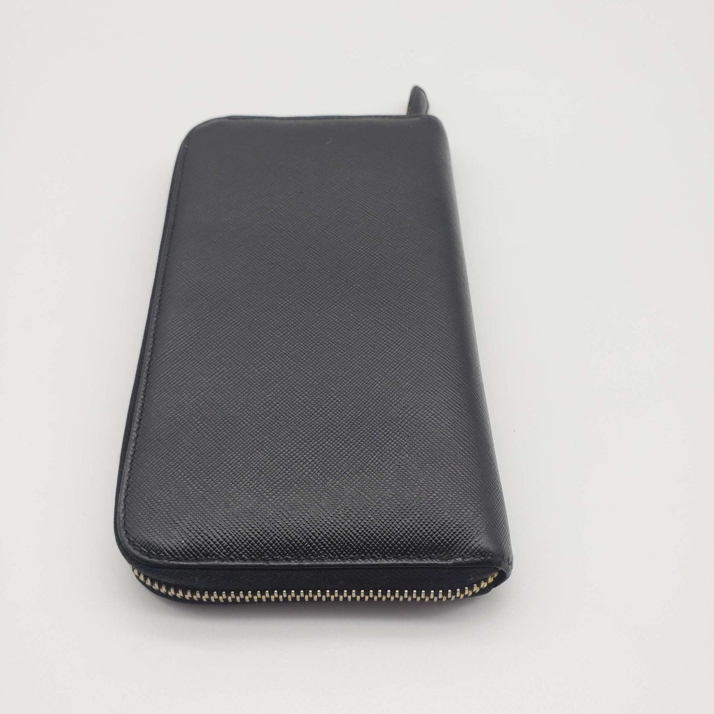 Prada Saffiano Zippy Black Wallet