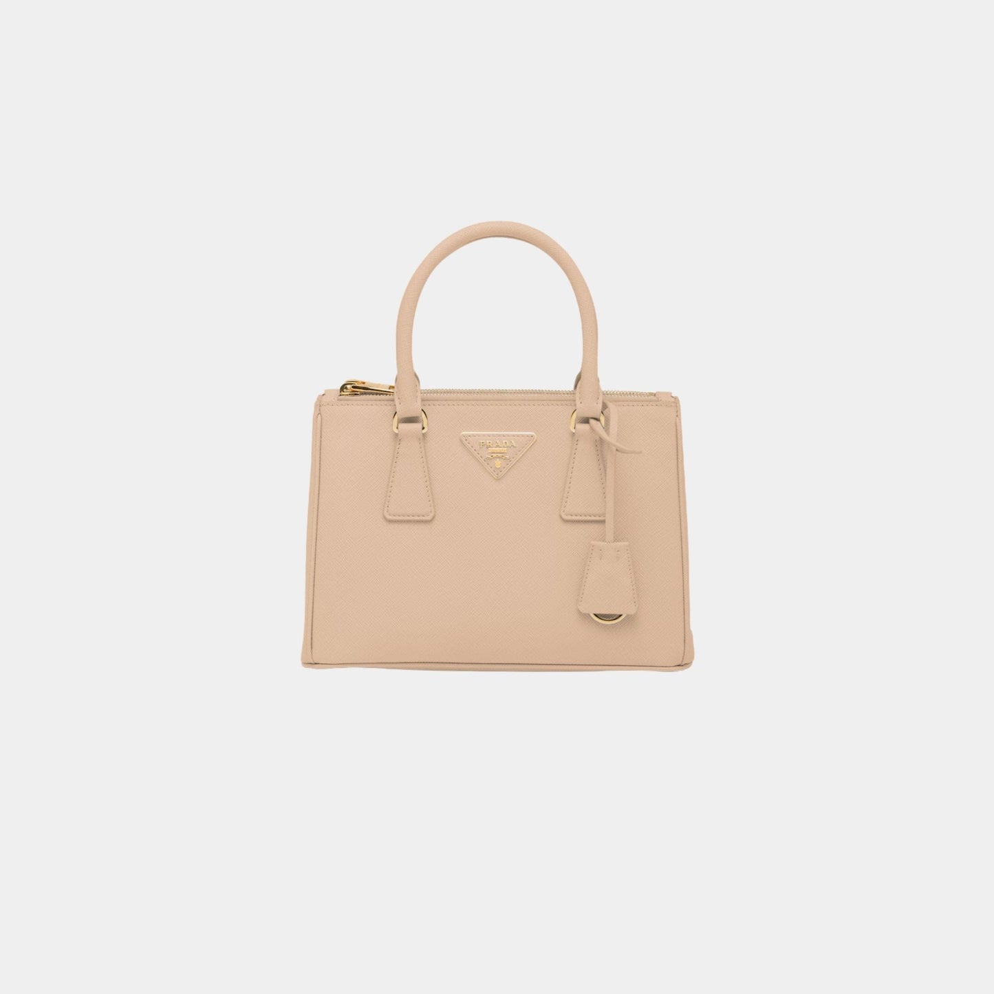Prada Small Galleria Saffiano Leather Bag, Sand Beige, Front