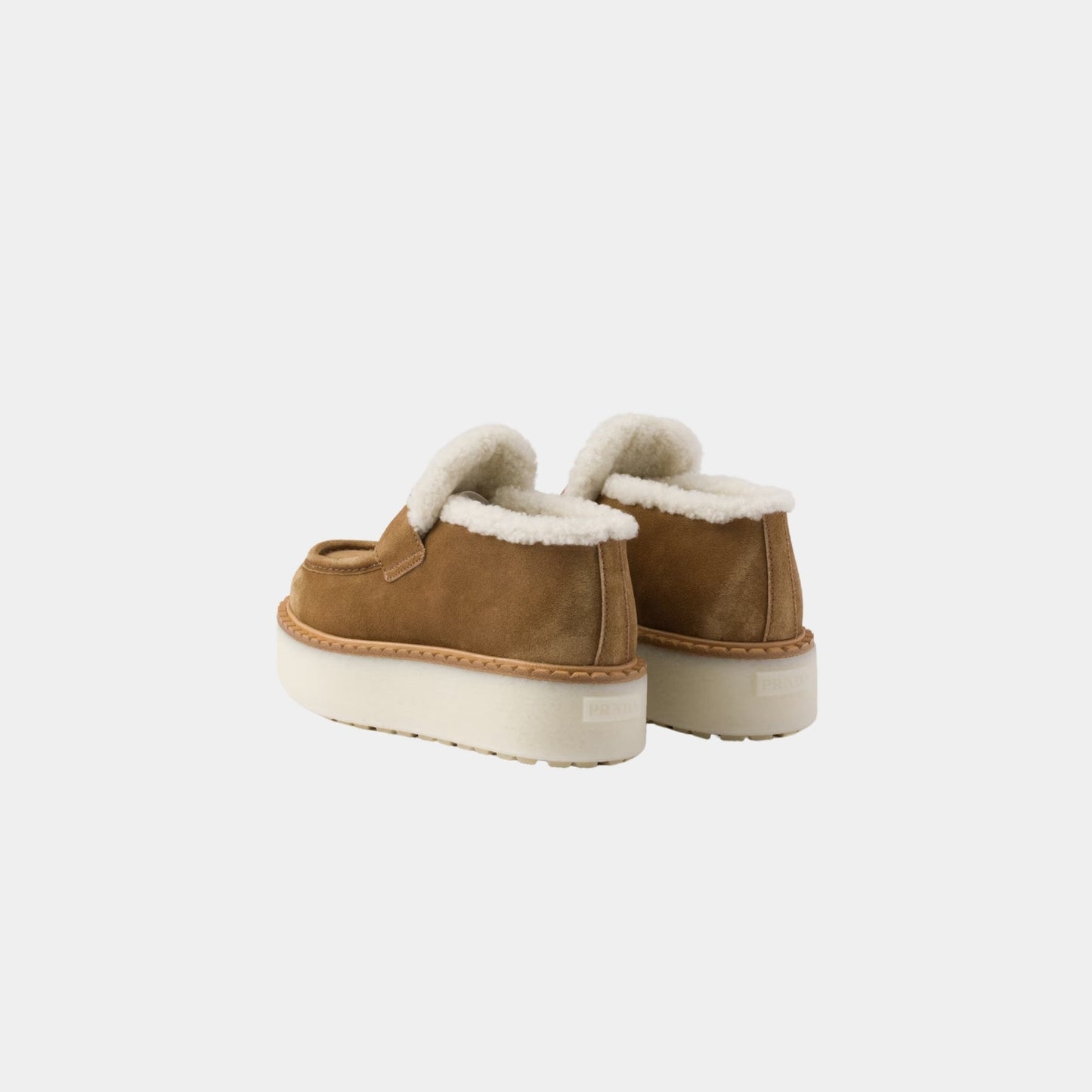 Suede Loafers With Flatform Sole