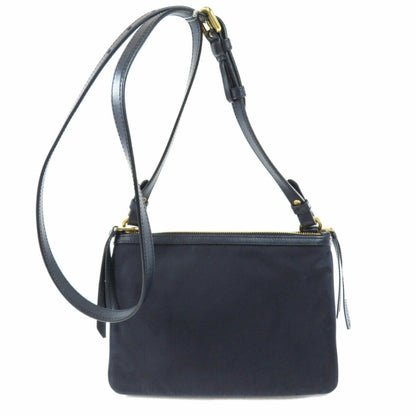 Prada Tessuto Nylon Blue Zip Calf Leather Cross Body Bag