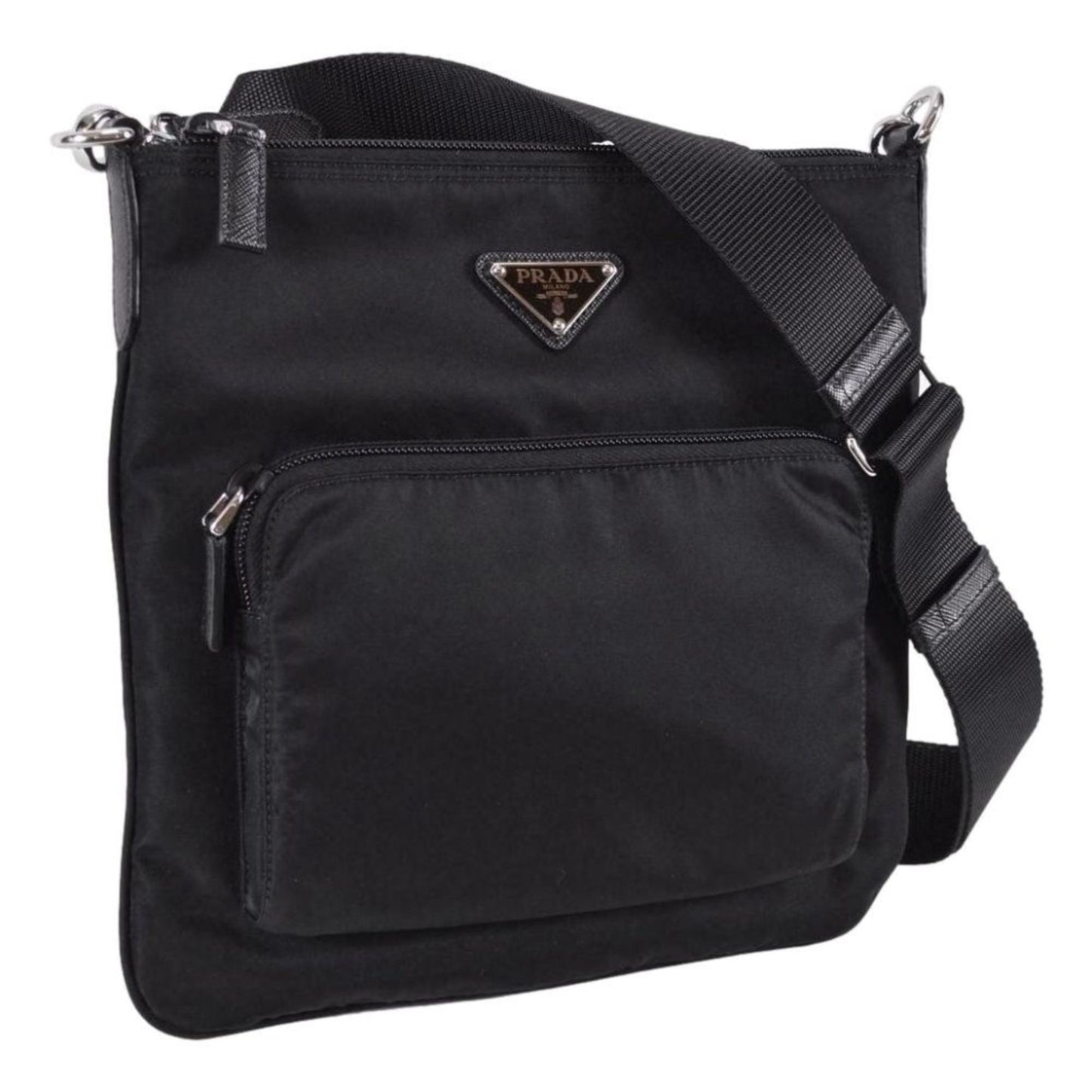 Prada Tessuto Nylon Sport Black Messenger Crossbody Bag