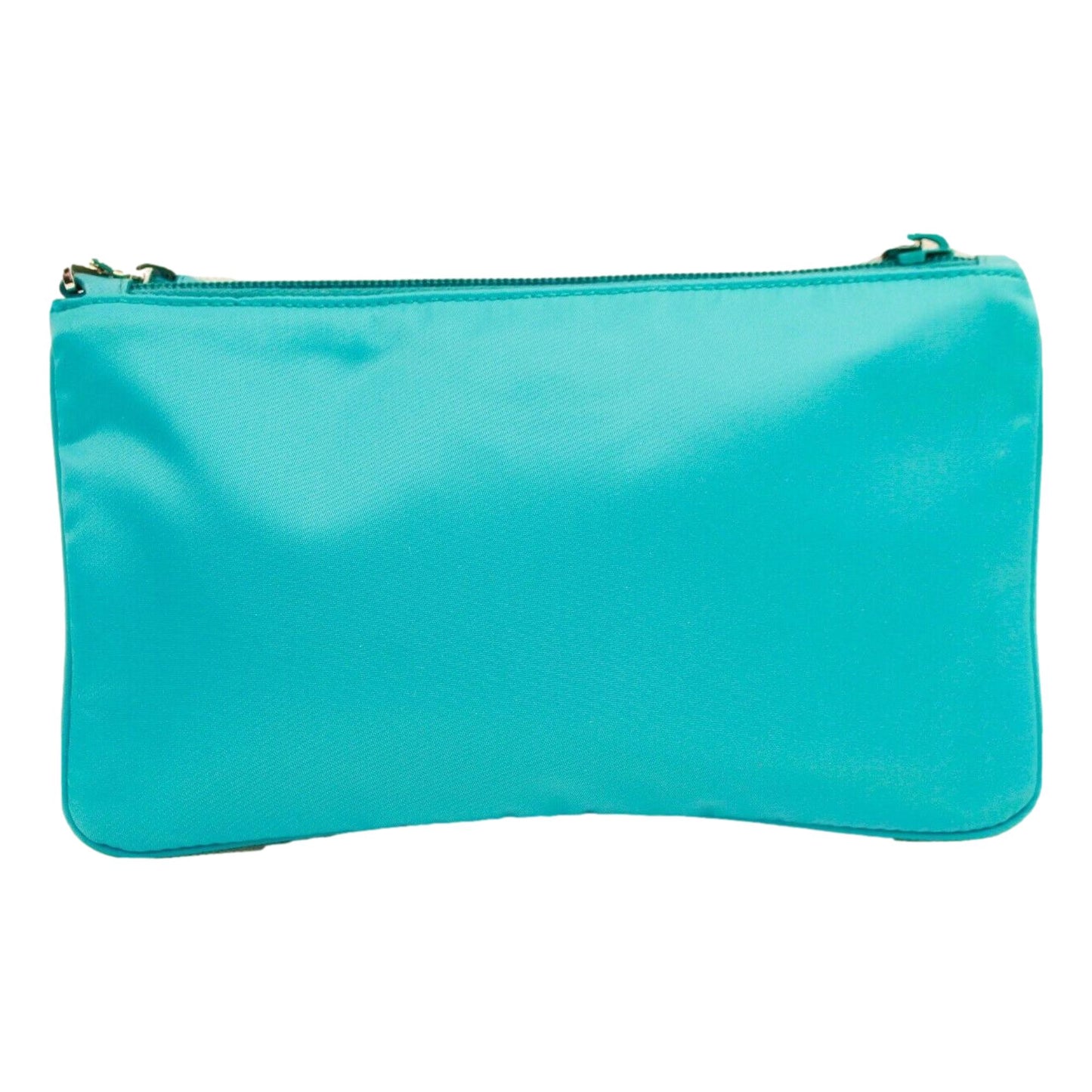 Prada Tessuto Turquoise Nylon Cosmetic Case Wristlet Clutch Bag