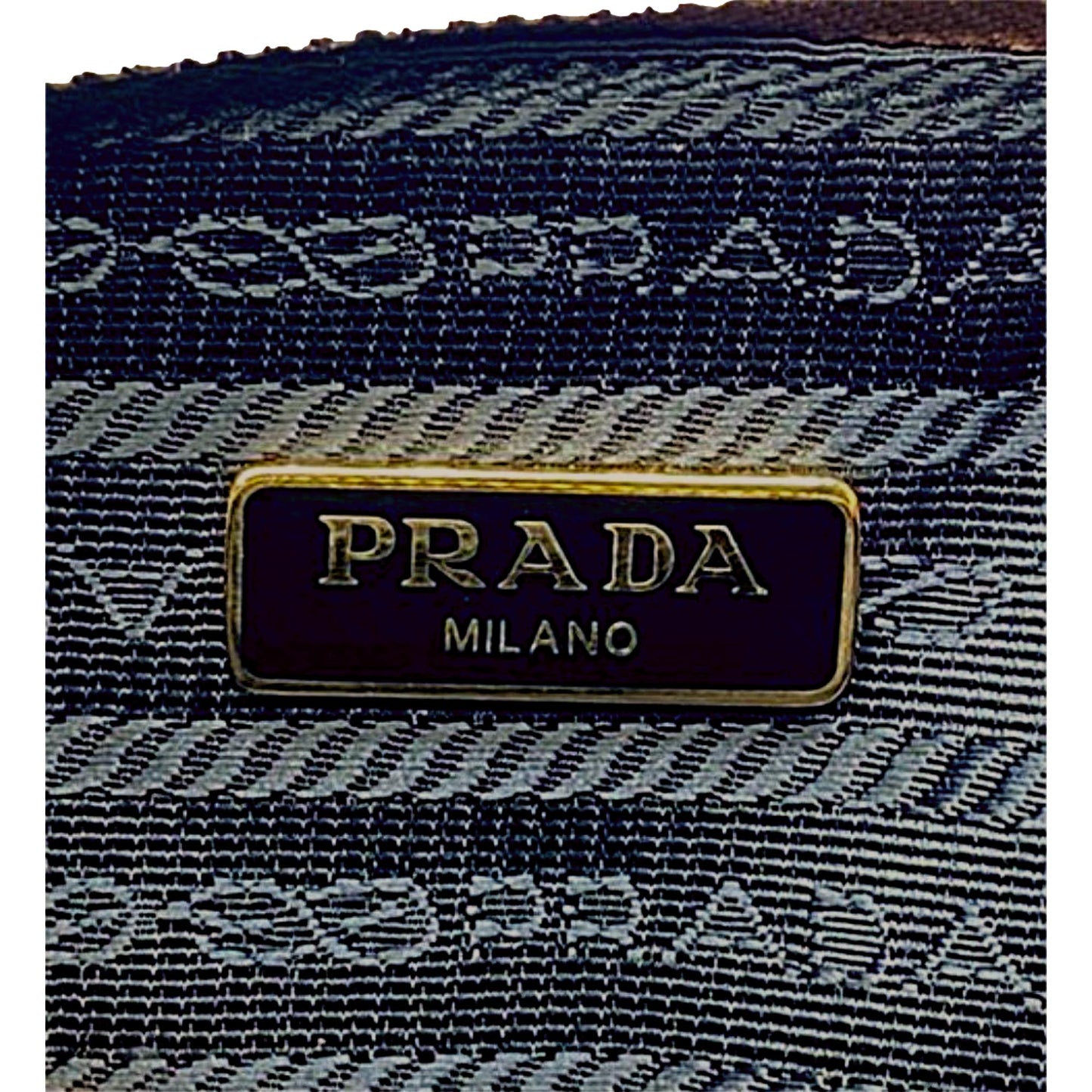 Prada Vitello Daino Cannella Brown Leather Small Cosmetic Case Clutch Bag