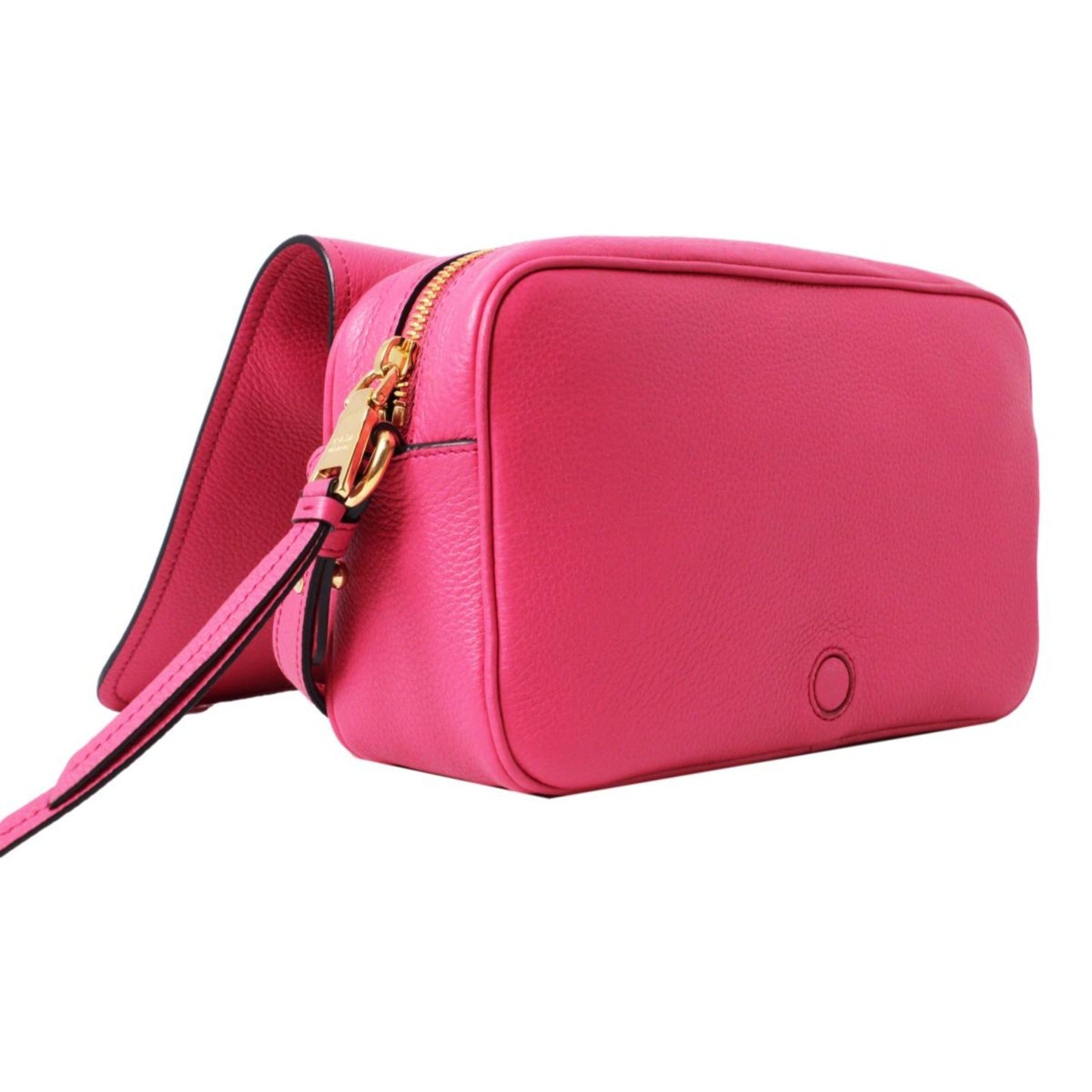 Prada Vitello Phenix Peonia Leather Flap Crossbody Bag