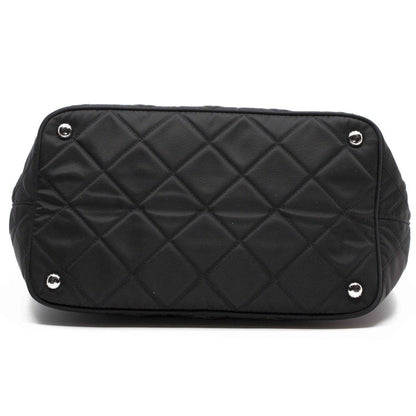 Prada Black Quilted Tessuto Chain Shoulder Bag Tote