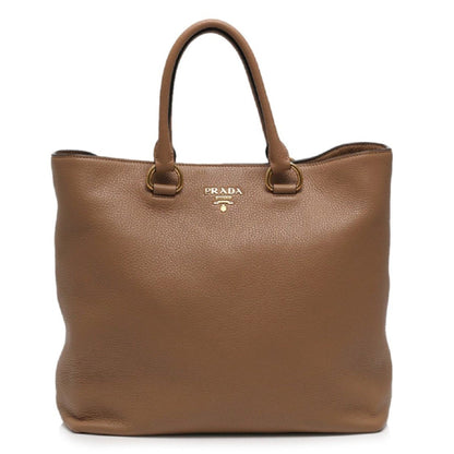 Prada Vitello Phenix Cognac Brown Shopping Tote Bag