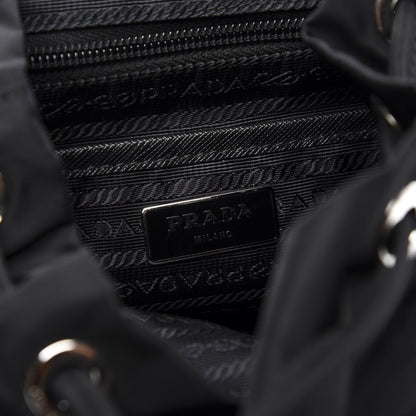 Prada Re-Nylon Black Drawstring Medium Rucksack Backpack