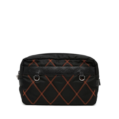 PRADA Nylon Black and Orange Pouch