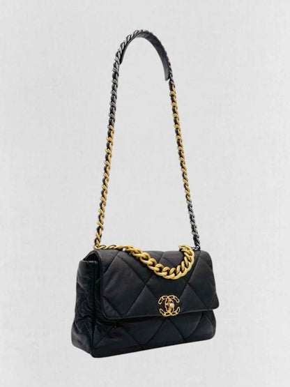 CHANEL 19 Black Quilted Shoulder Bag