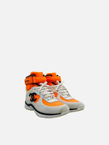 CHANEL 2018 White & Orange Size EU 37 Sneakers