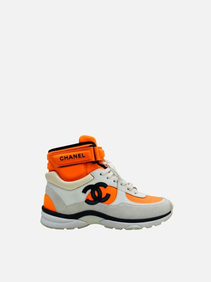 CHANEL 2018 White & Orange Size EU 37 Sneakers