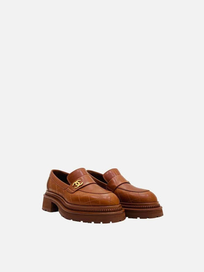 CHANEL 2023/2024 Brown Quilted Size EU 37.5 Moccasins