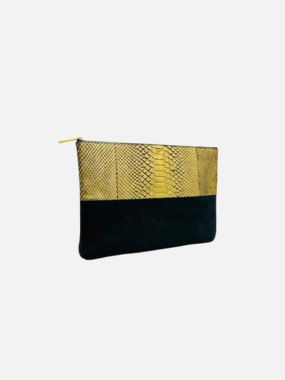 CHANEL O Case Black & Gold Clutch