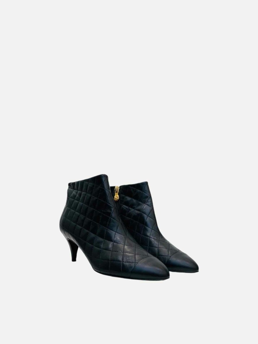 CHANEL Black Quilted Size EU 39C Ankle Boots