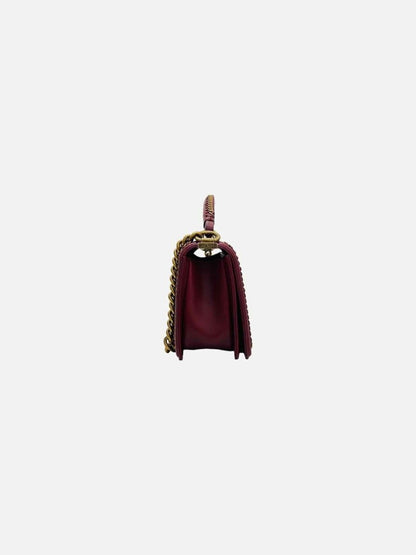 CHANEL Boy Burgundy Shoulder Bag