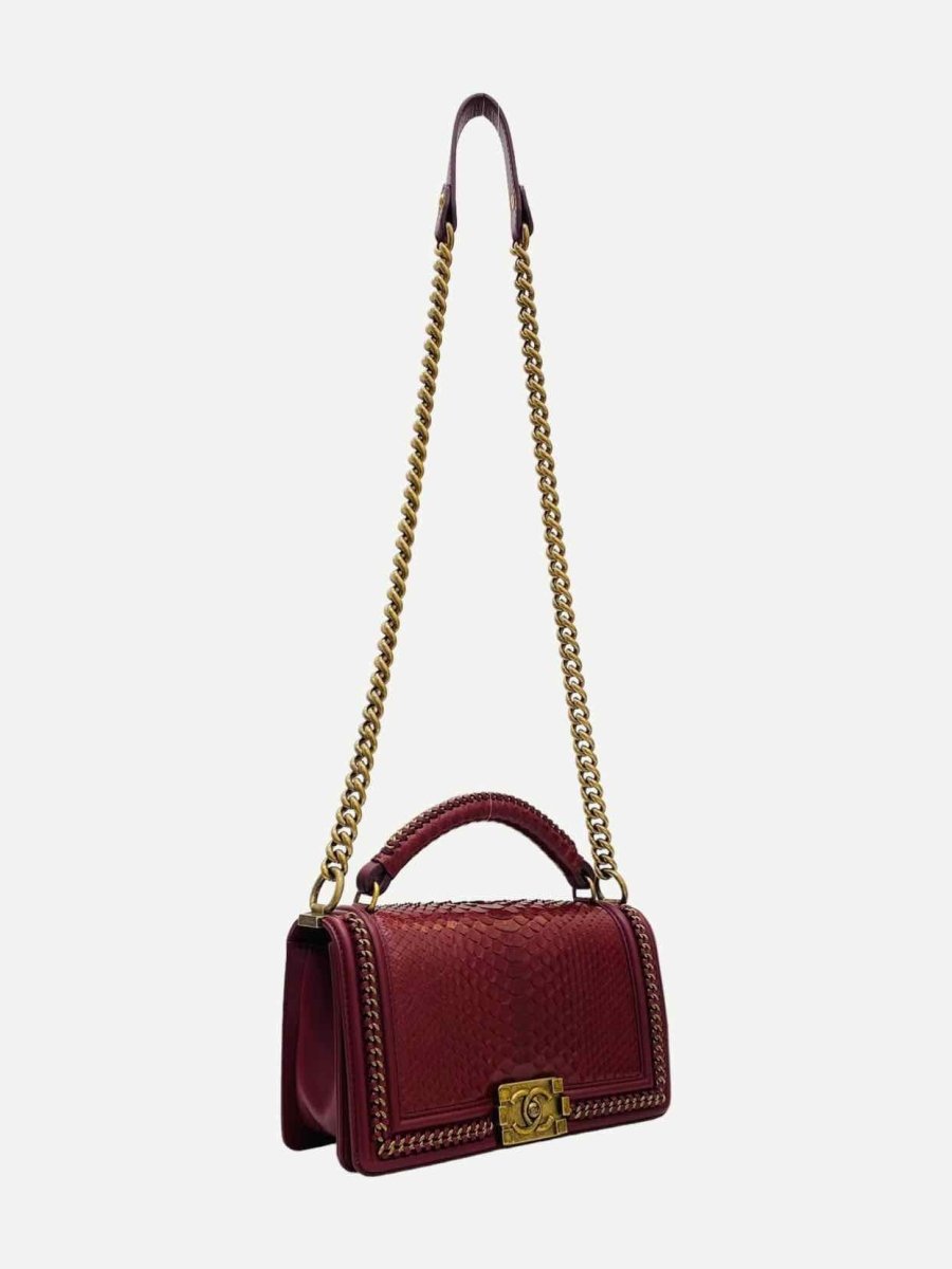 CHANEL Boy Burgundy Shoulder Bag