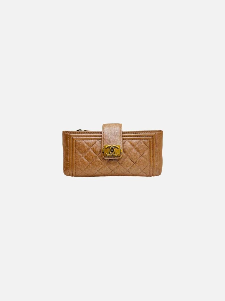 CHANEL Boy Peach Quilted Phone case