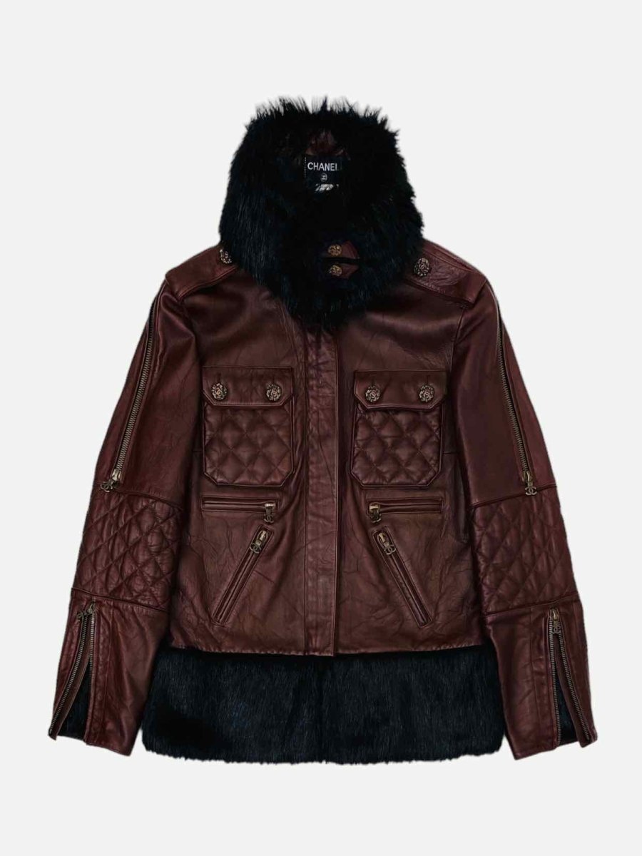 CHANEL Quilted Burgundy Size US 8 Jacket