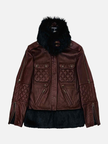CHANEL Quilted Burgundy Size US 8 Jacket