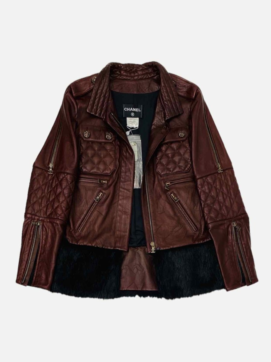 CHANEL Quilted Burgundy Size US 8 Jacket