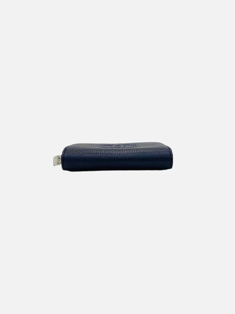 CHANEL CC Timeless Navy Blue Compact Wallet