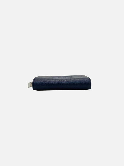 CHANEL CC Timeless Navy Blue Compact Wallet