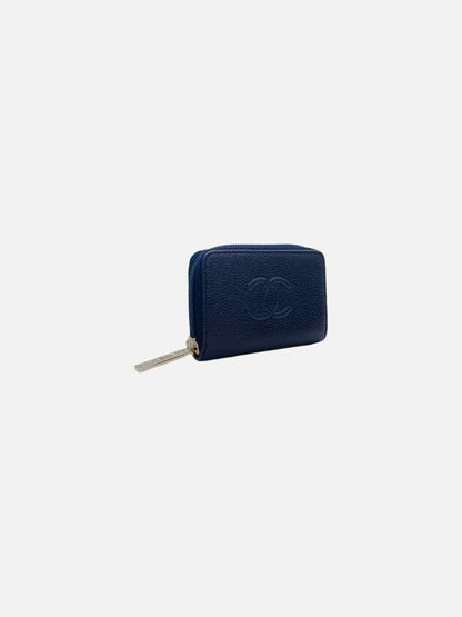 CHANEL CC Timeless Navy Blue Compact Wallet