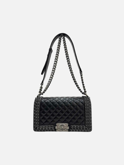 CHANEL Chain Boy Black Shoulder Bag