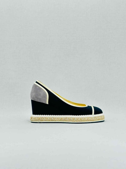 CHANEL Espadrille Navy Blue Size EU 36 Wedges