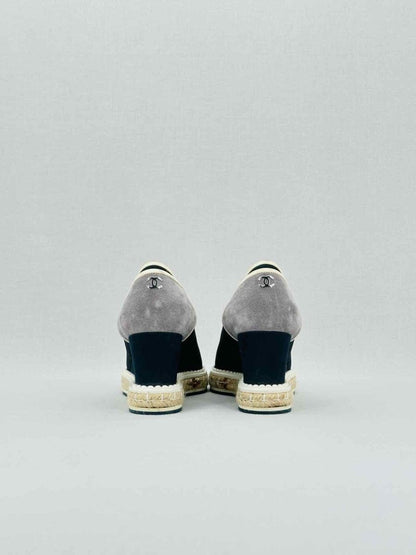 CHANEL Espadrille Navy Blue Size EU 36 Wedges