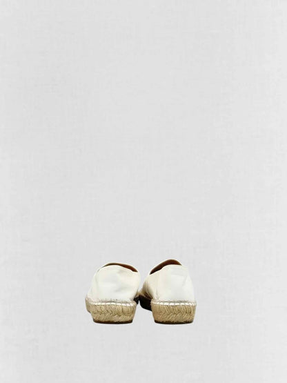 CHANEL Espadrille White w/ Black Size EU 39 Flats