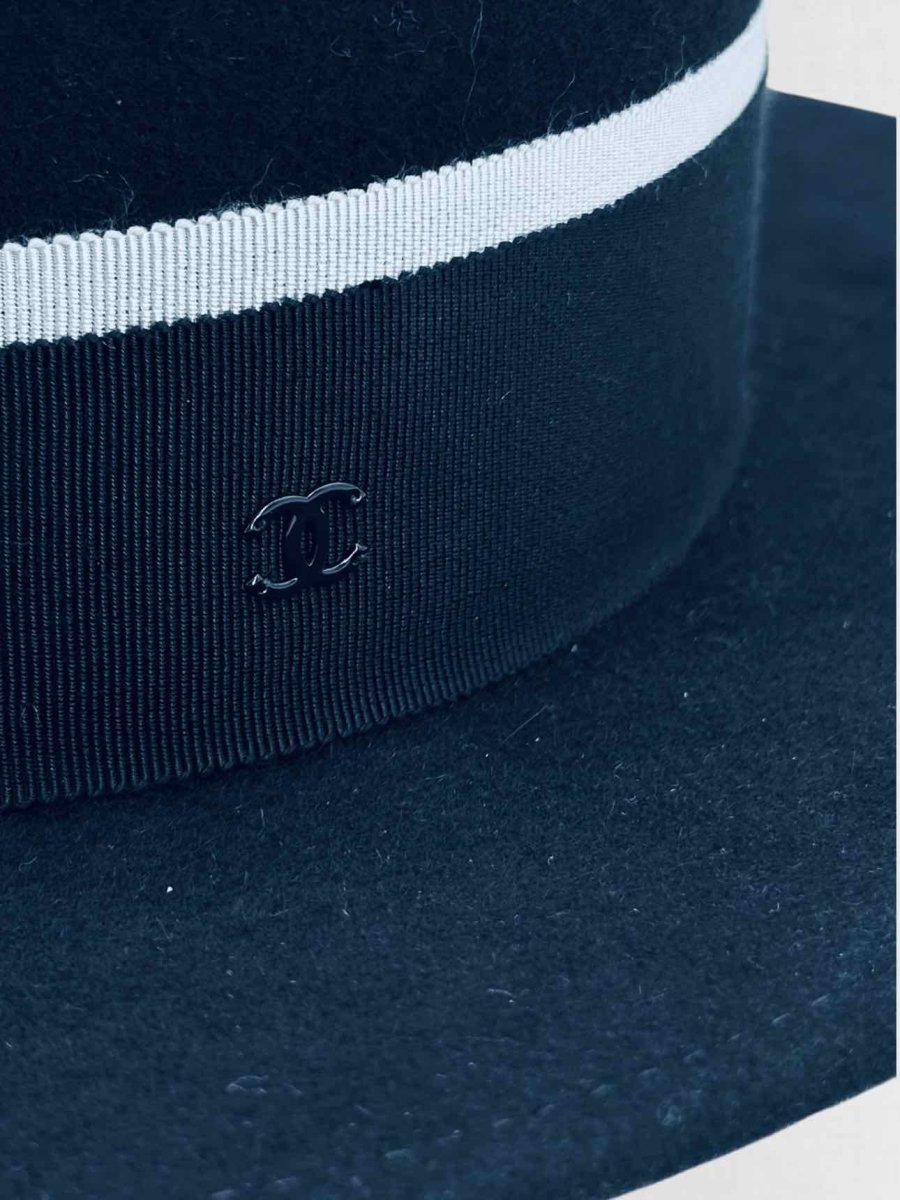 CHANEL Navy Blue CC Hat