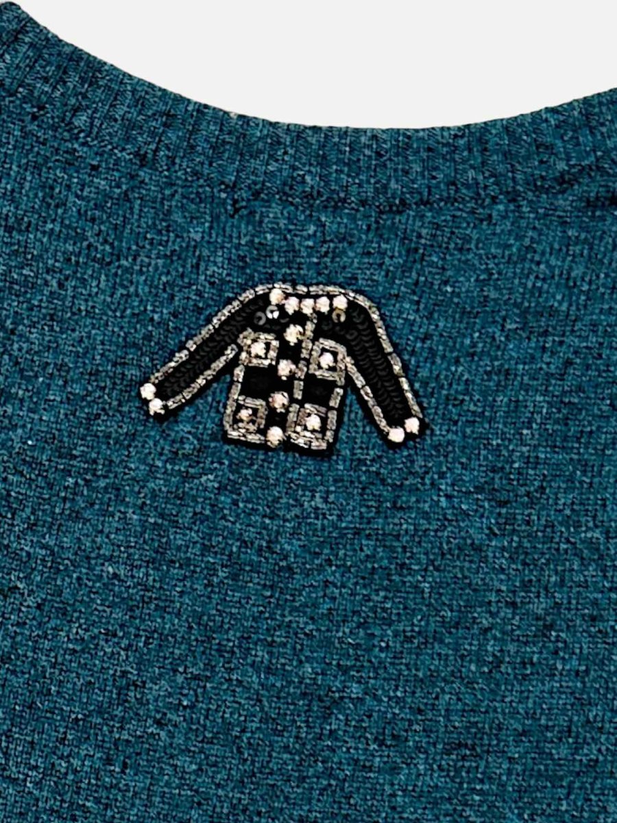 CHANEL Knit Green Size US 2 Knee Length Dress