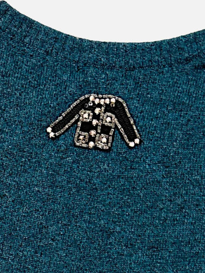 CHANEL Knit Green Size US 2 Knee Length Dress
