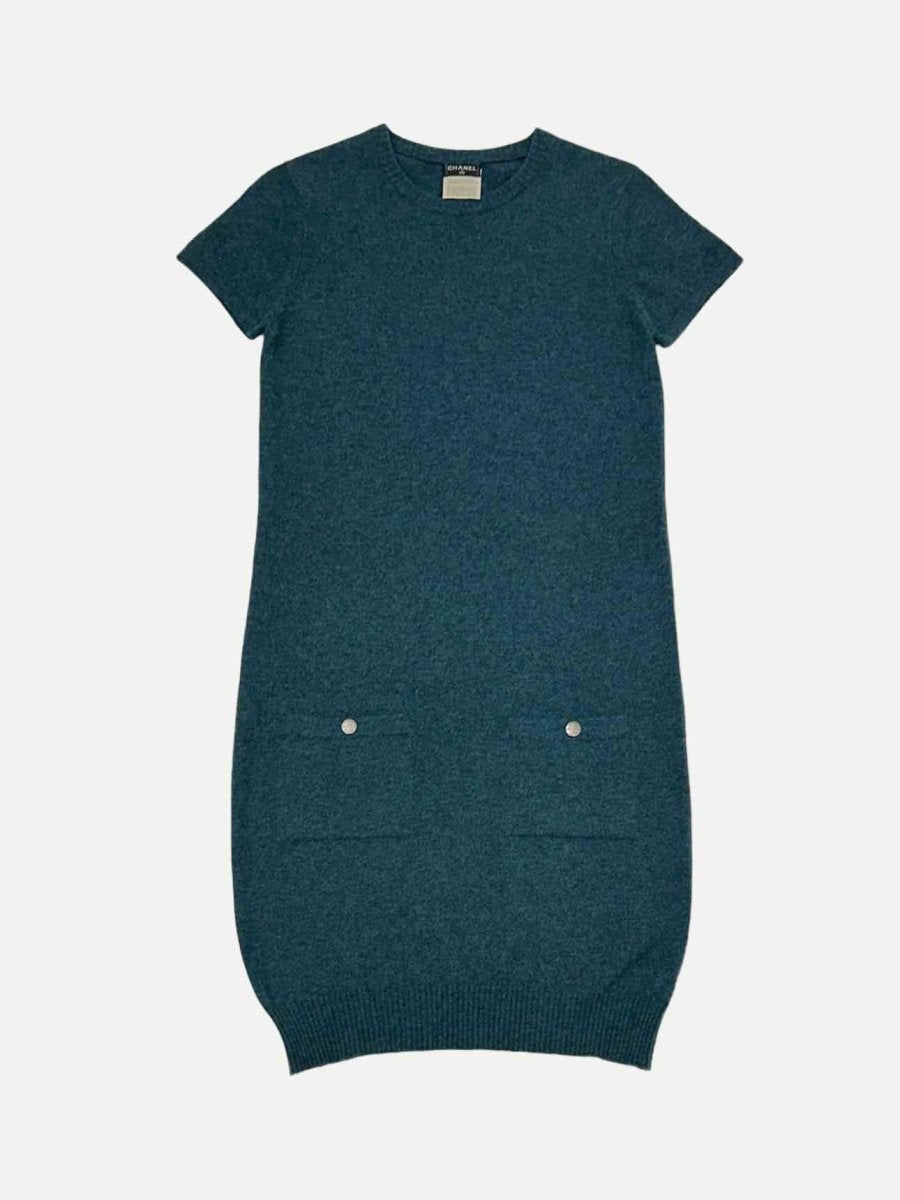 CHANEL Knit Green Size US 2 Knee Length Dress
