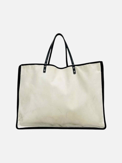 CHANEL Ladies First White & Black Tote Bag