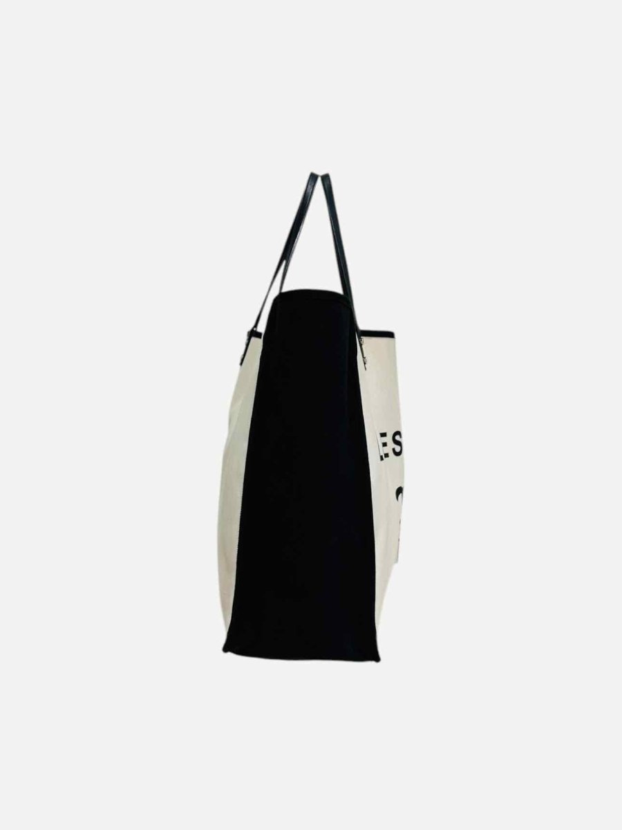 CHANEL Ladies First White & Black Tote Bag