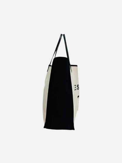CHANEL Ladies First White & Black Tote Bag