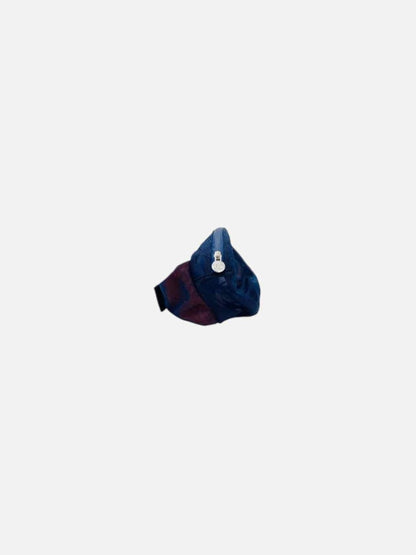 CHANEL Logo Navy Blue & Burgundy Mesh Belt Bag