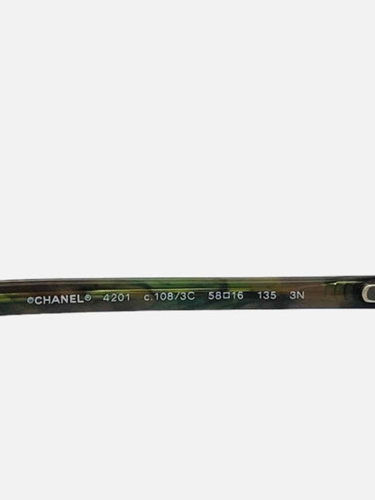 CHANEL Oversized Gun Metal Sunglasses
