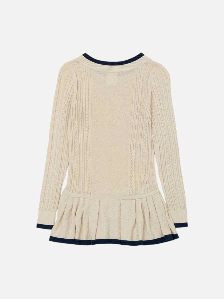 CHANEL Peplum Blue & Cream Size US 4 Top