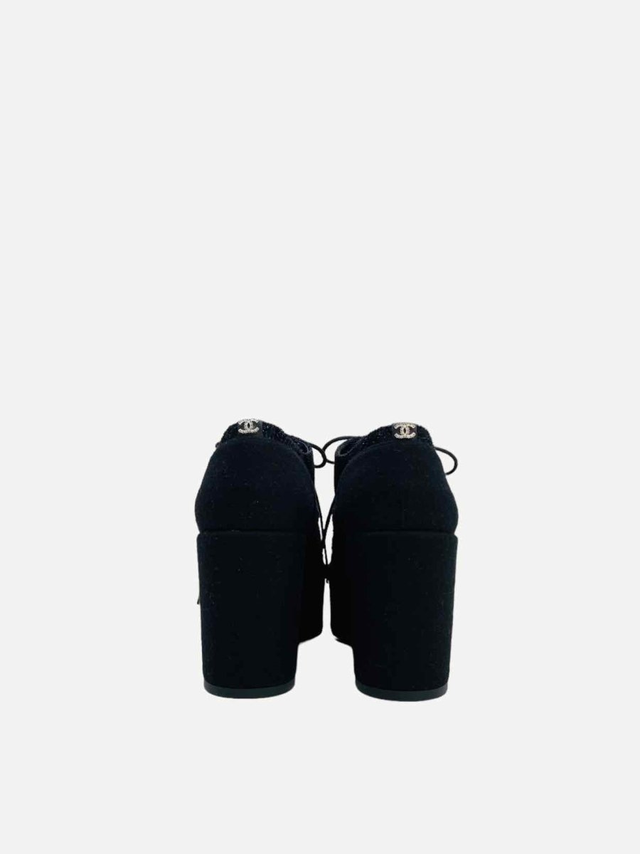 CHANEL Platform Black & Blue Size EU 36.5 Oxfords
