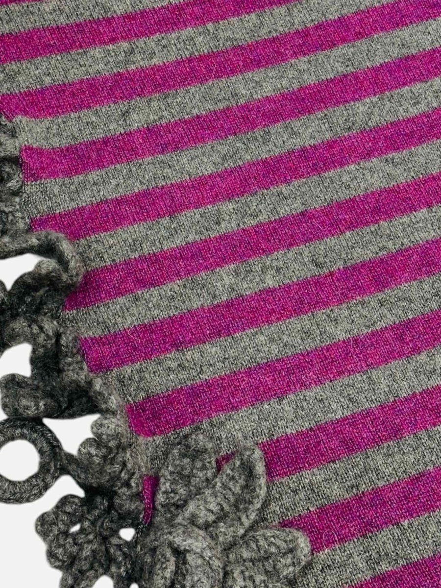 CHANEL Purple & Grey Striped Shawl