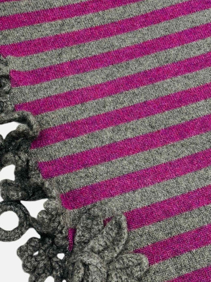 CHANEL Purple & Grey Striped Shawl
